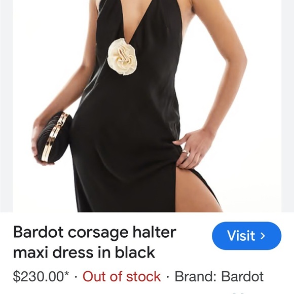 Bardot Corsage Aradia Halter Dress In Black
Style # 59278DB Silky Sexy Size 10 - Picture 15 of 15